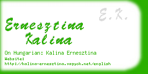 ernesztina kalina business card
